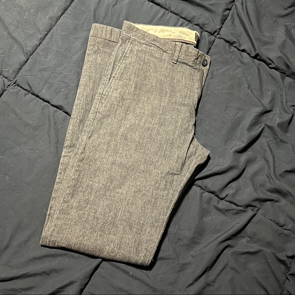 Denim color but chino style JCrew flat front pants